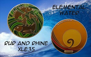 Elemental Water Geocoin - Rur and Rhine XLE35