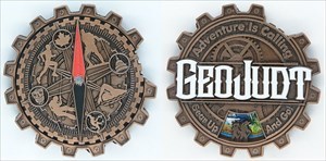 GeoJudt Adventure Compass Geocoin - Copper LE 40