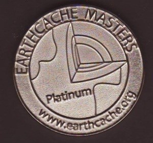 Earthcache-Master Platinium-Coin