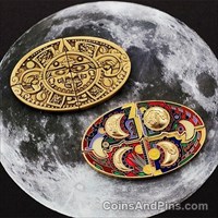 Aztec Puzzle Moon Geocoin 