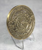 Tranquility Geocoin antique gold front