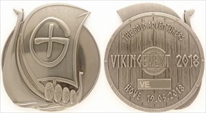 Vikingevent 2018 Geocoin - Antique Nickel LE 70
