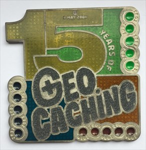 LordT&#39;s 15 Years of Geocaching Geocoin Front