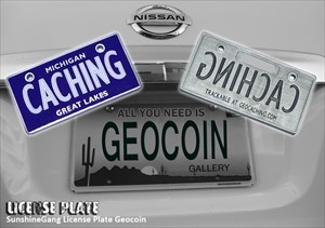 SunshineGang License Plate Geocoin