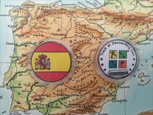 Spain Flag Micro Geocoin.