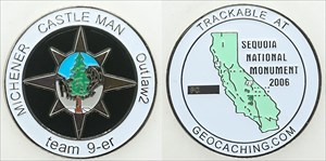 Sequoia National Monument Geocoin - Silver