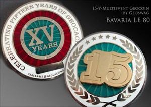 15 Y Multi-Event Geocoin Bavaria 1v80