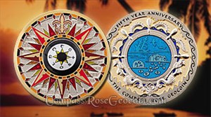 Compass Rose 5th Anniversary Geocoin - Spice Islan