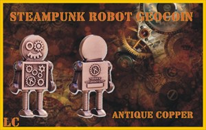 Steampunk Robot Geocoin *antique copper*
