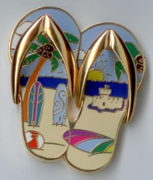 Beach Flip Flops - gold