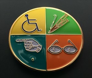 Accessibility Geocoin gold front