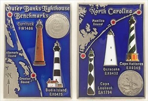 Outer Banks Lighthouse Benchmark Geocoin - Antique