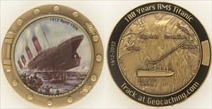 Titanic Geocoin - Antique Gold