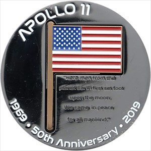 Apollo 11 Moon Landing Coin - Flag in storage slot