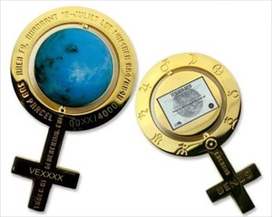 Caching on the Venus Geocoin Polished Gold Edition