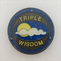Triple Wisdom Geocoin front