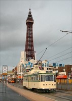 Blackpool Tower and a famous Blackpool tram