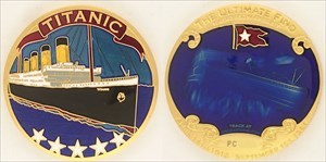 Titanic Geocoin - The Ultimate Find - Antique Gold