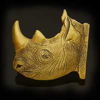 Antique Gold Rhino Geocoin