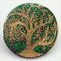 Celtic Tree Of Life - Gold On Green (Front)