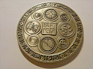 Symbology Geocoin silber front