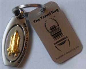 Gold NASA KSC Shuttle Travel Bug