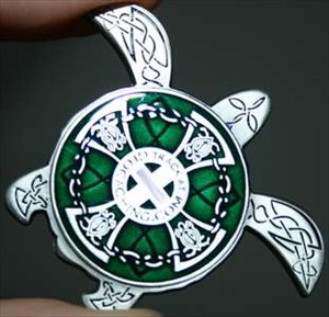 Celtic Turtle Antik Silber Vorderseite