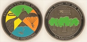 Getting There Geocoin - Antique Silver