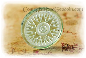 Crystal Compass Rose Geocoin - Amazon Forest