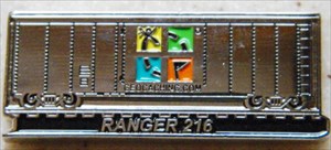 Trainset Geocoin - Boxcar front