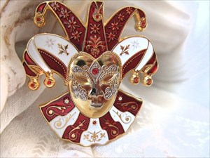 Mardi Gras Venetian Mask Geocoin rut wiess German 