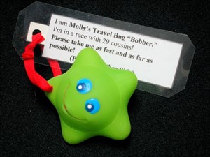 Molly&#39;s travel bug &quot;Bobber &quot; (life #2)