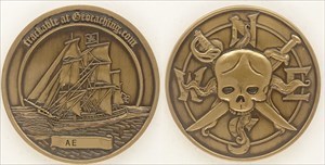 Pirate Treasure Geocoin - Antique Gold