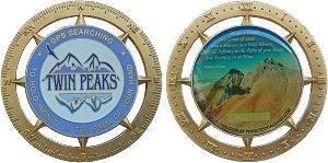 Twin Peaks Personal Geocoin Satin Gold