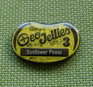 GeoJellies 3 Geocoin Sunflower Power front