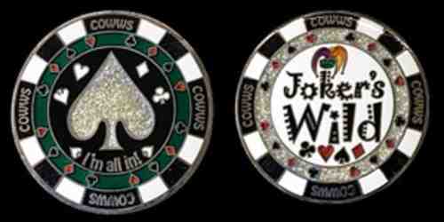 Joker&#39;s Wild Poker Chip - Silver