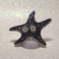 Starfish Geocoin black glitter
