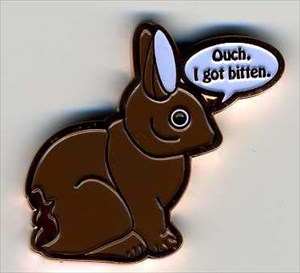 Chocolate Bunny Bitten Tail Geocoin