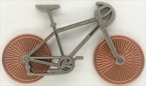 Bicycle Geocoin - Two Tone: Antique Nickel Bike /