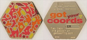 Got coords? Geocoin - Glanzgold - Fire - LE 60