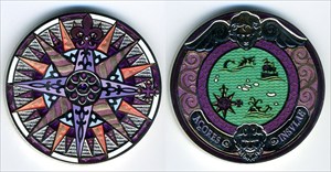 Compass Rose Geocoin 2010 violett