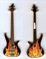 Fire-Rock Guitar Geocoin - Black Nickel Gold