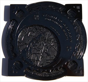 Orion&#39;s Black Star Map Geocoin front