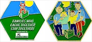 Family Caching Together Geocoin