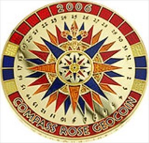 Gold 2006 Compass Rose Geocoin 