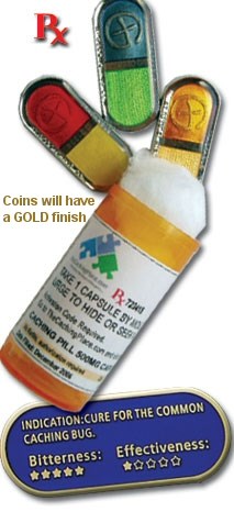 The Caching Pill Geocoin - Yellow
