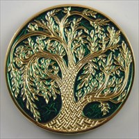 Celtic Tree of Life Geocoin Green on Gold