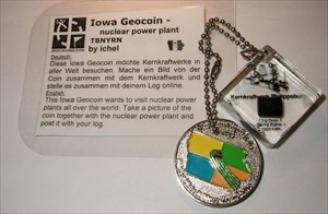 Iowa Geocoin - nuclear power plant