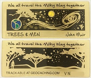 Trees &amp; Men Geocoin - Antique Bronze LE