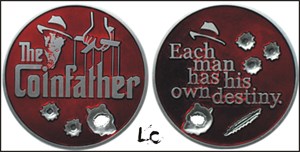 The Coinfather Geocoin - BLOODY RED